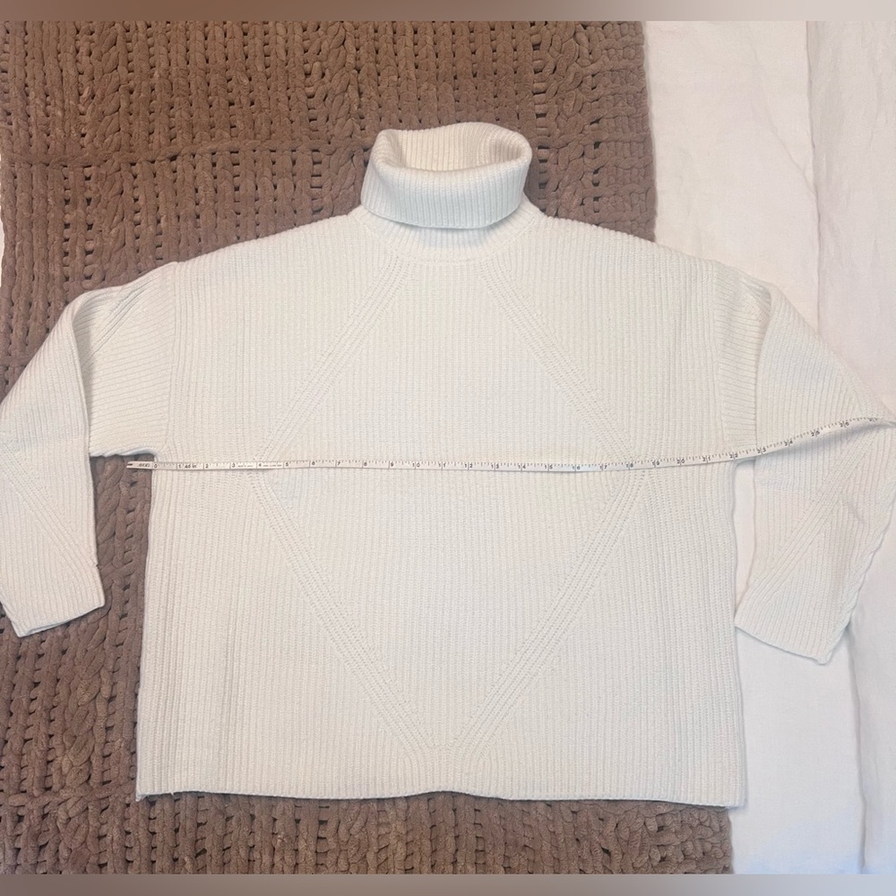 M&S Collection Cream Ivory Ribbed Turtleneck Sweater Women’s Medium